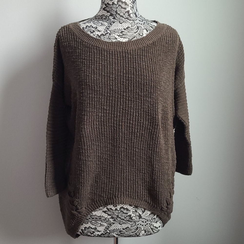 Express Green Hi-Lo Sweater